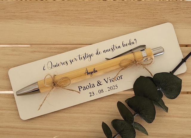 Boligrafo para testigos de bodas
