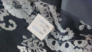 Mantilla plateada sobre tul negro, rect
