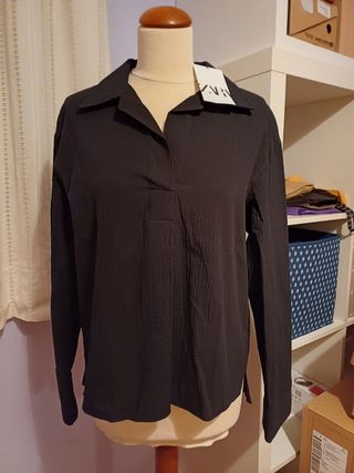Camisa cuello polo Zara talla M a es