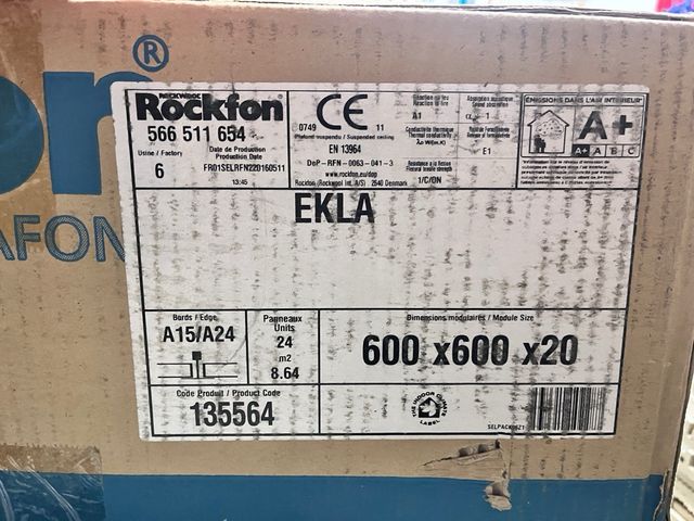 Placa acustica Rockfon Ekla 600x600x20mm
