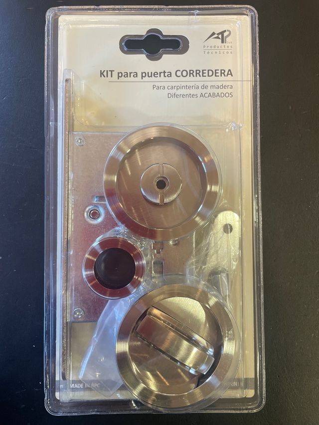 Kit puerta corredera niquel
