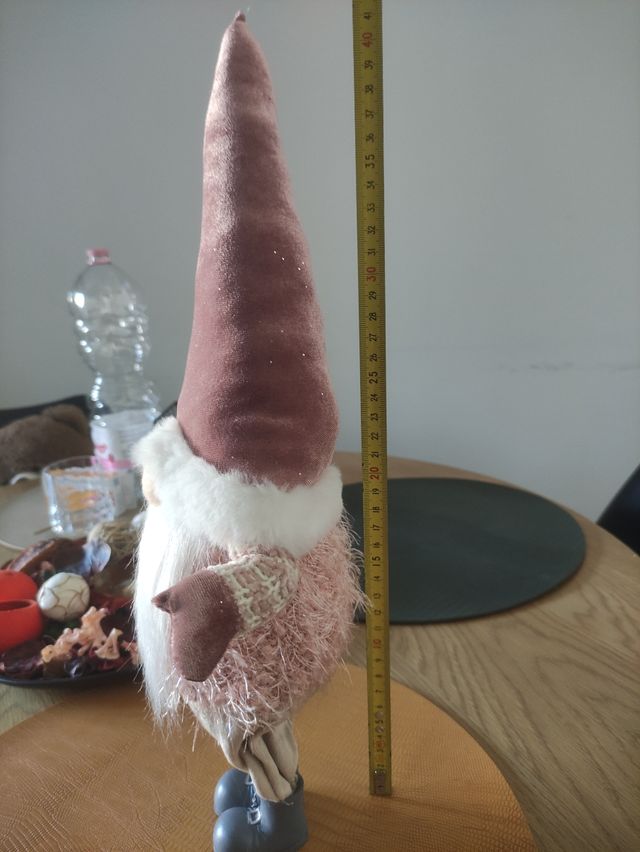 Gnomo Rosa di Natale 40 cm