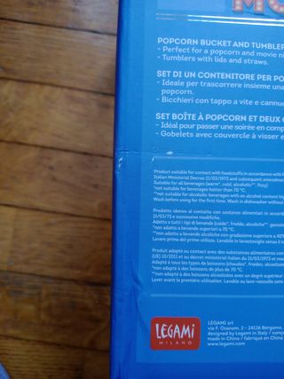 Set 1 Popcorn bucket + 2 tumblers legami