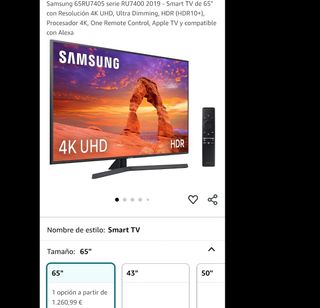 Smart TV Samsung 65"