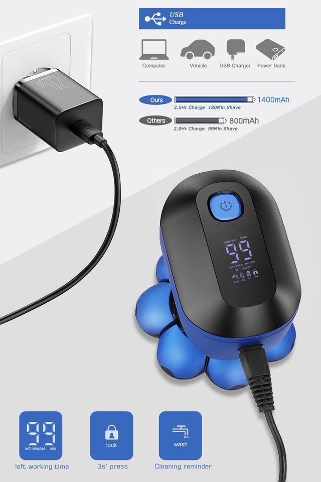 Afeitadora eléctrica 8D,  accesorios multifunción 