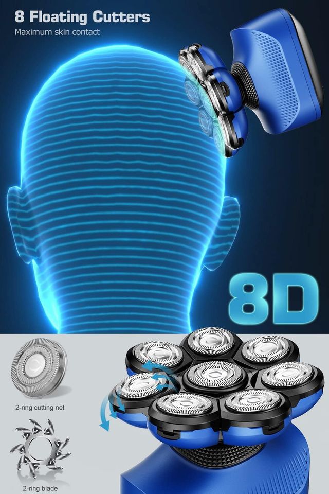 Afeitadora eléctrica 8D,  accesorios multifunción 