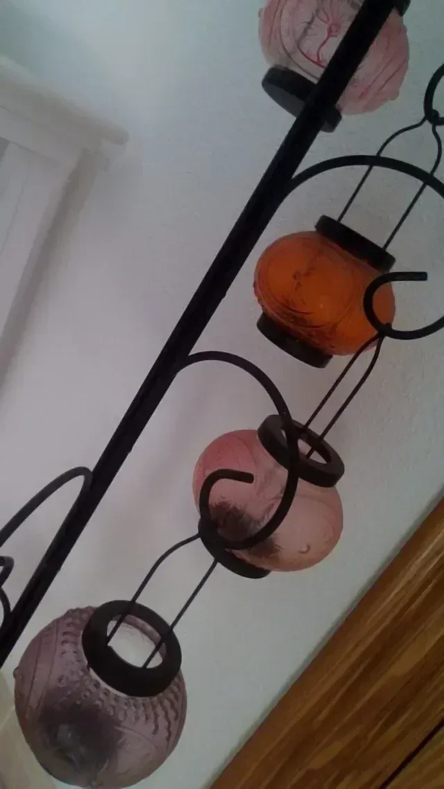 Rebajado: portavelas farolillos de forja y vidrio