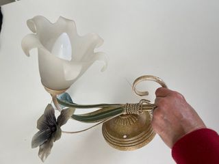 Juego de lámparas en forja diseño flores