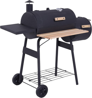 Barbecue a Carbone con Coperchio e Affumicatore, B