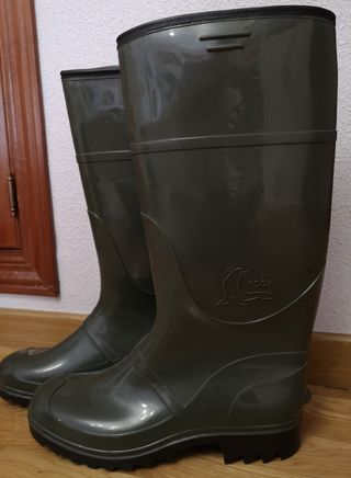 Botas de agua borreguito kaki 'Foca' nuevas