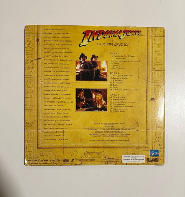 Trilogia peliculas Indiana Jones Laser Disc ESP