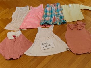 Pack ropa bebé niña 1-18 m, 3 tocas y funda carro