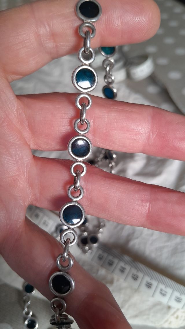 Collar largo de plata y cristal