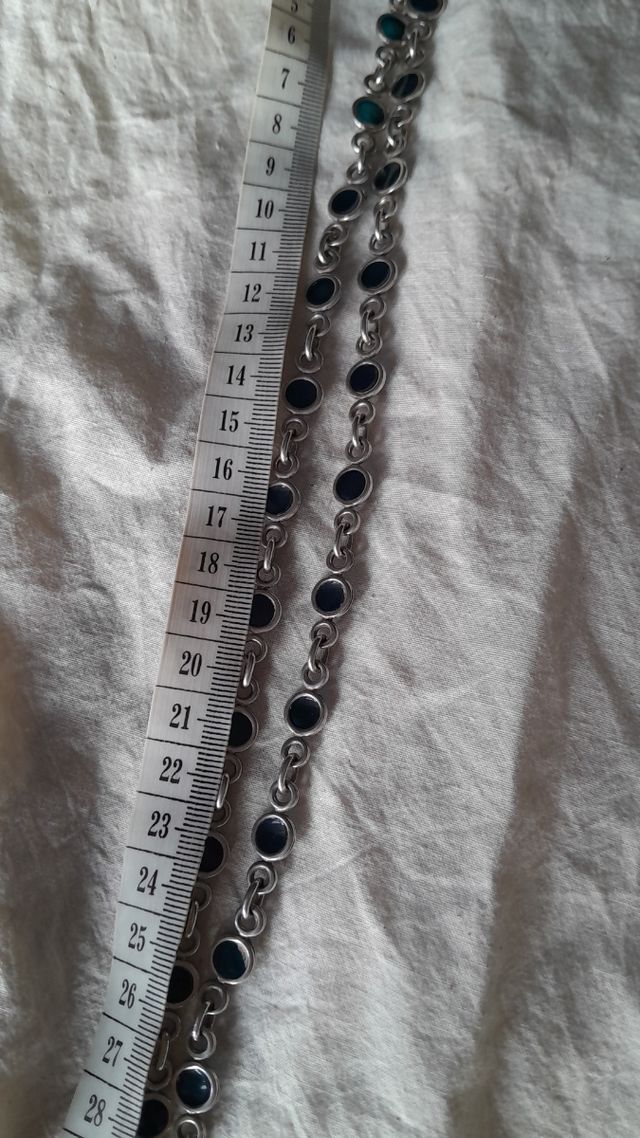 Collar largo de plata y cristal