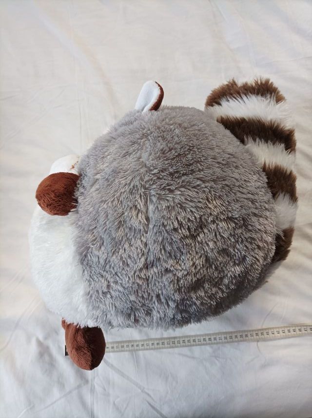 Peluche mapache redondo tamaño mediano-grande