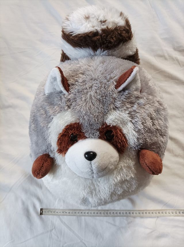 Peluche mapache redondo tamaño mediano-grande
