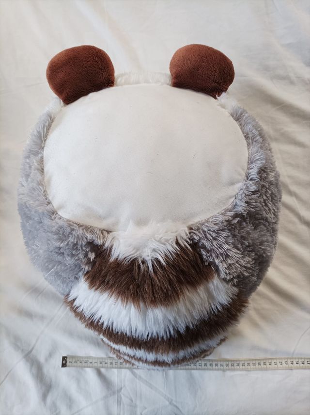 Peluche mapache redondo tamaño mediano-grande