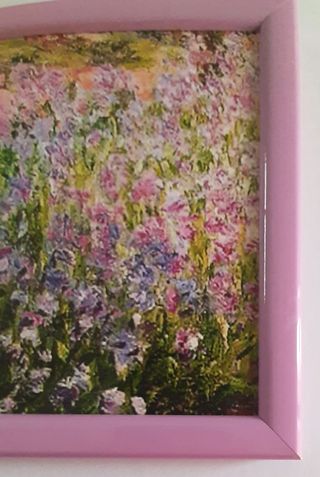 Monet Iris Stampa con cornice rosa Misura 14x19