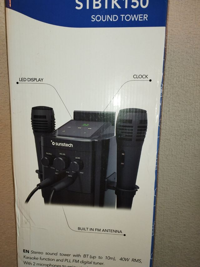 Altavoz Torre de sonido karaoke Sunstech STBTK150