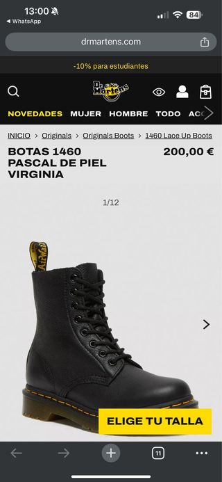 Dr Martens 1460 pascal de piel virginia 