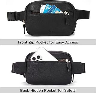 Riñonera piel sintética color negro.