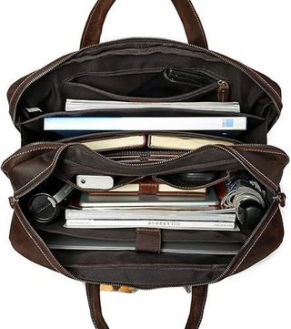 Maletín portátil de piel de primera calidad.