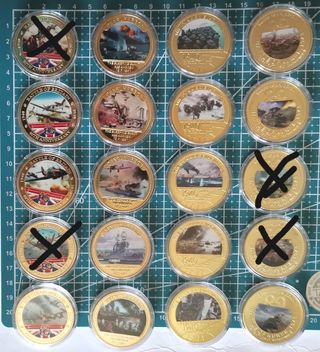 Monedas conmemorativas SEGUNDA GUERRA 6'50 unidad