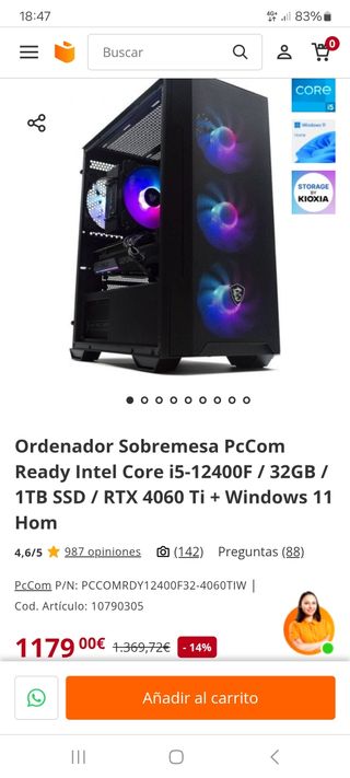 Ordenador Nuevo + teclado + monitor