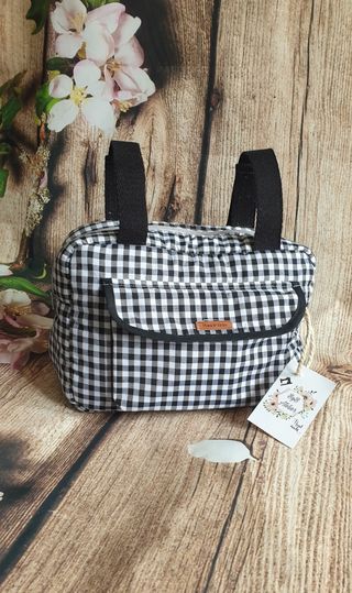 Bolso organizador cuadros vichy Negro