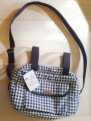 Bolso organizador cuadros vichy Negro