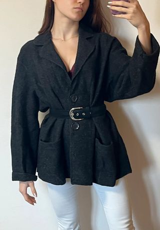 Abrigo de paño oversize 100% lana