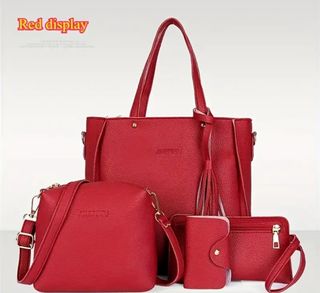 Juego 4 bolsos rojo