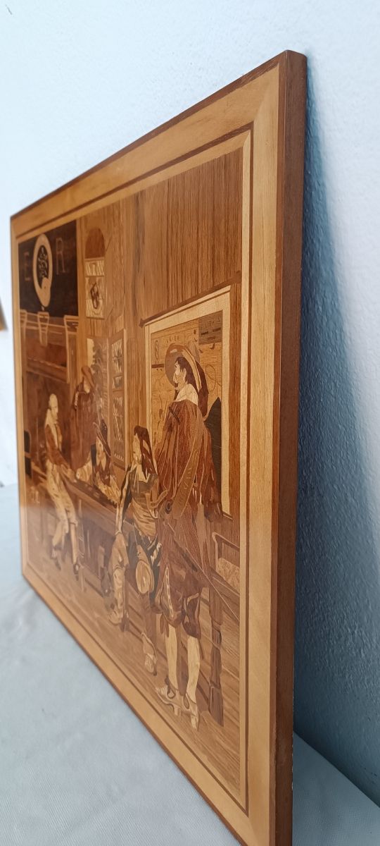 Cuadro de marquetería de madera