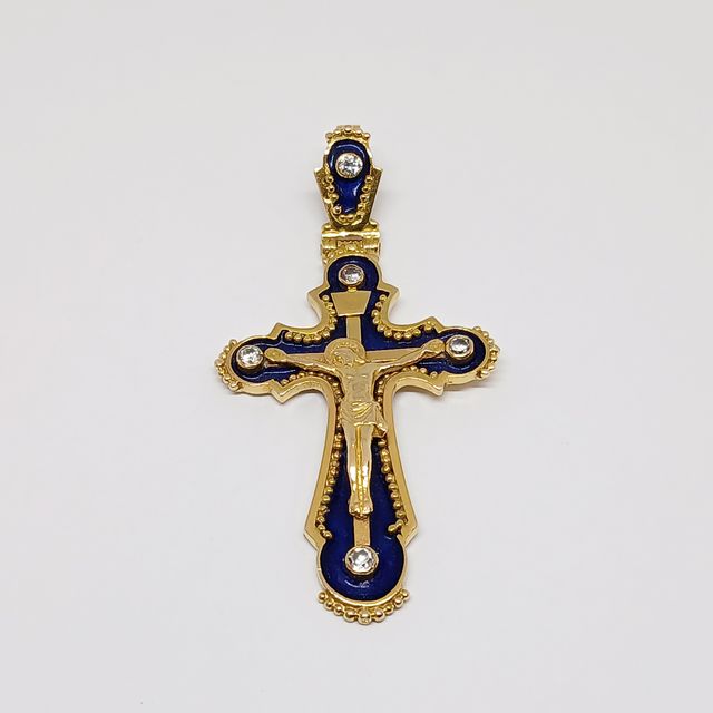 Colgante Oro Cruz Vintage Circonitas