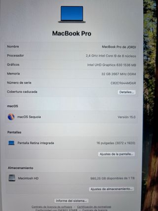 Macbook Pro 16” Touch Bar