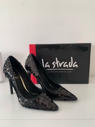 zapatos estiletto lentejuelas la strada