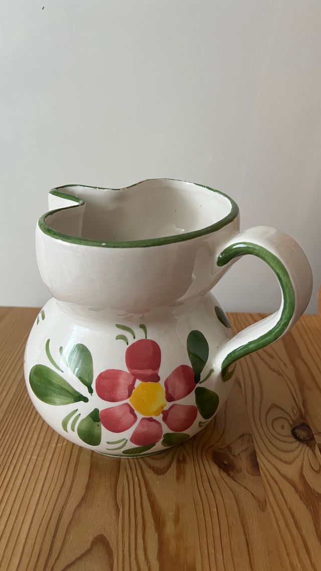 Brocca in Ceramica Vintage Dipinta a Mano