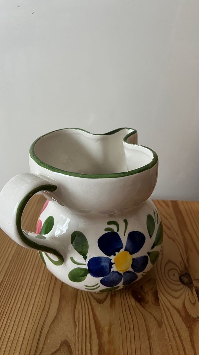 Brocca in Ceramica Vintage Dipinta a Mano