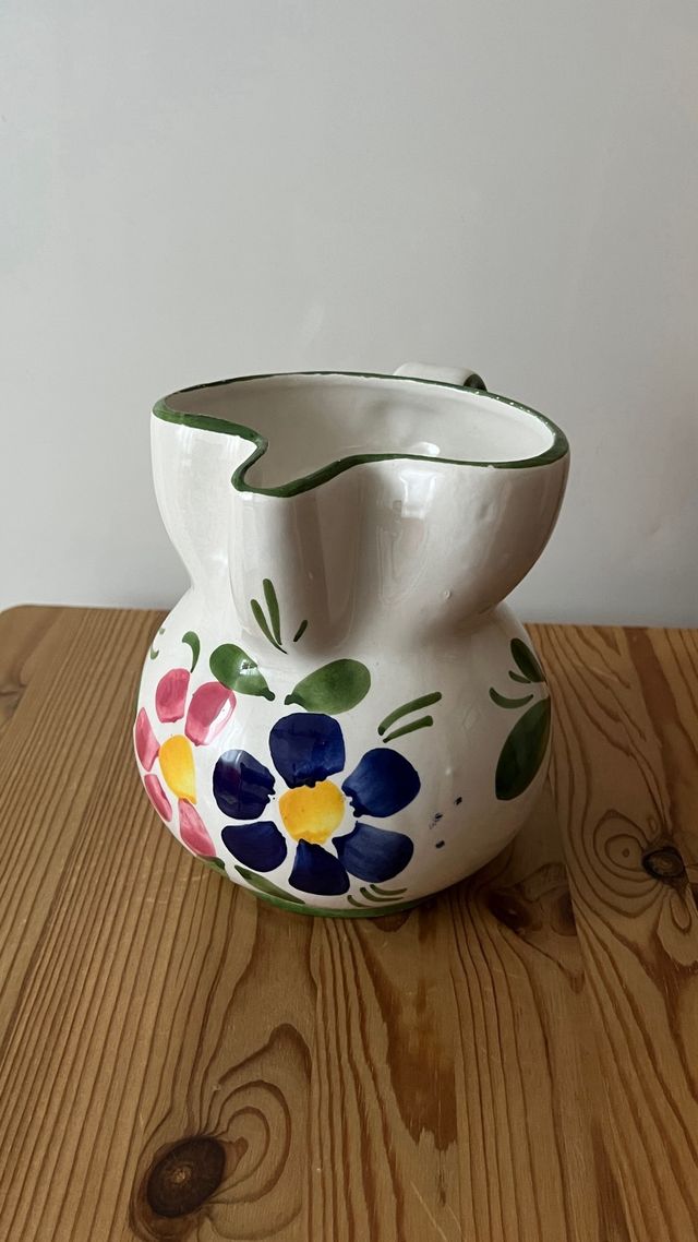 Brocca in Ceramica Vintage Dipinta a Mano