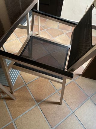 CONJUNTO 4 MESAS Y 16 SILLAS ALUMINIO BAR