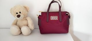 Bolso Bimba y lola rojo granate con asa de mano