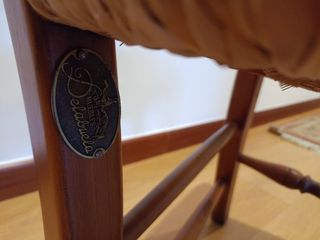 Sillón madera maciza con mimbre