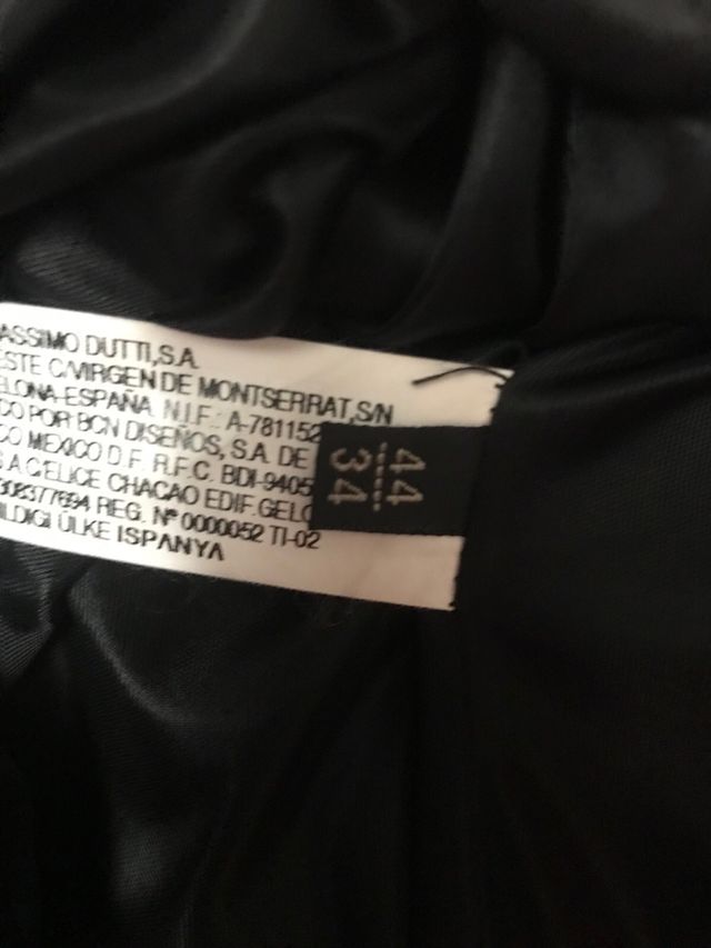 Falda negra de tubo Massimo Dutti T44