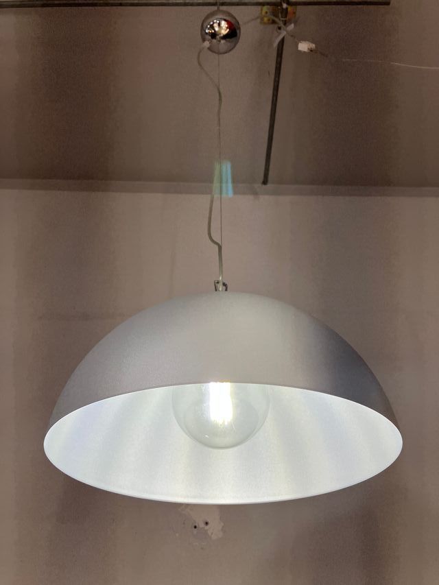 Lampadario cupola metallo grigio