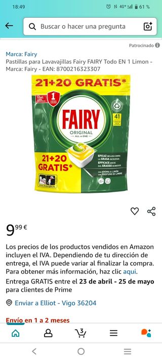 Cápsulas lavavajillas Fairy 