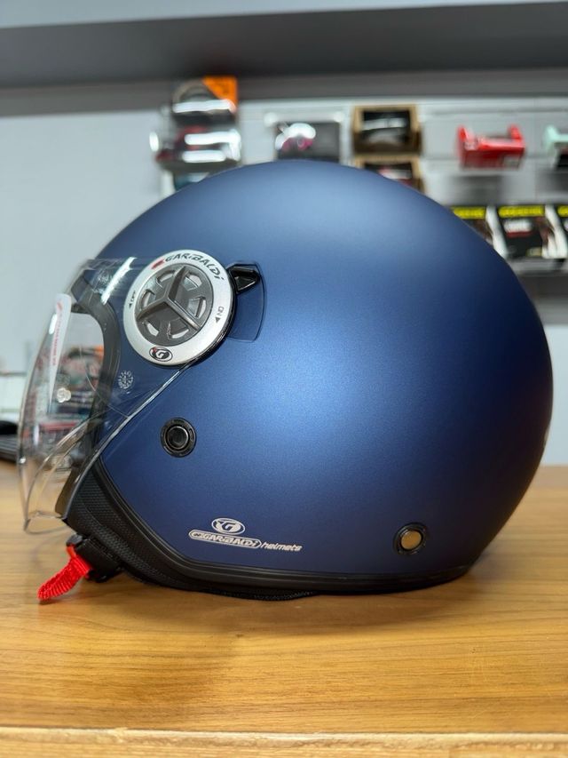 casco garibaldi g20 sunvisor blu opaco