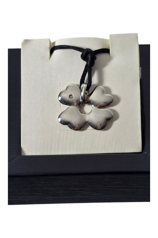 Molecole collana quadrifoglio  e brillante Argento