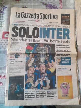 3 gazzette+pallone autografato 