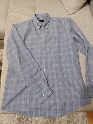 Camisa gris cuadros talla L