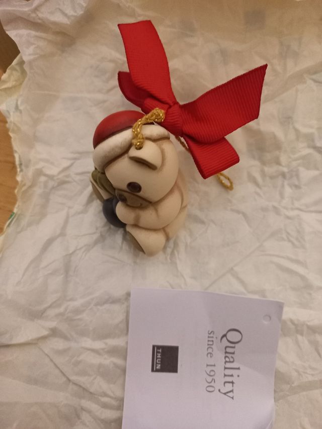 Teddy con olive Thun addobbo per albero di Natale.